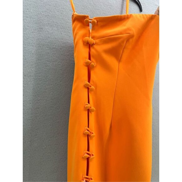 Gianni Bini x Caelynn Bell Womens Orange Crepe Cut Out Midi Dress Size 0 NWT - Picture 8 of 13